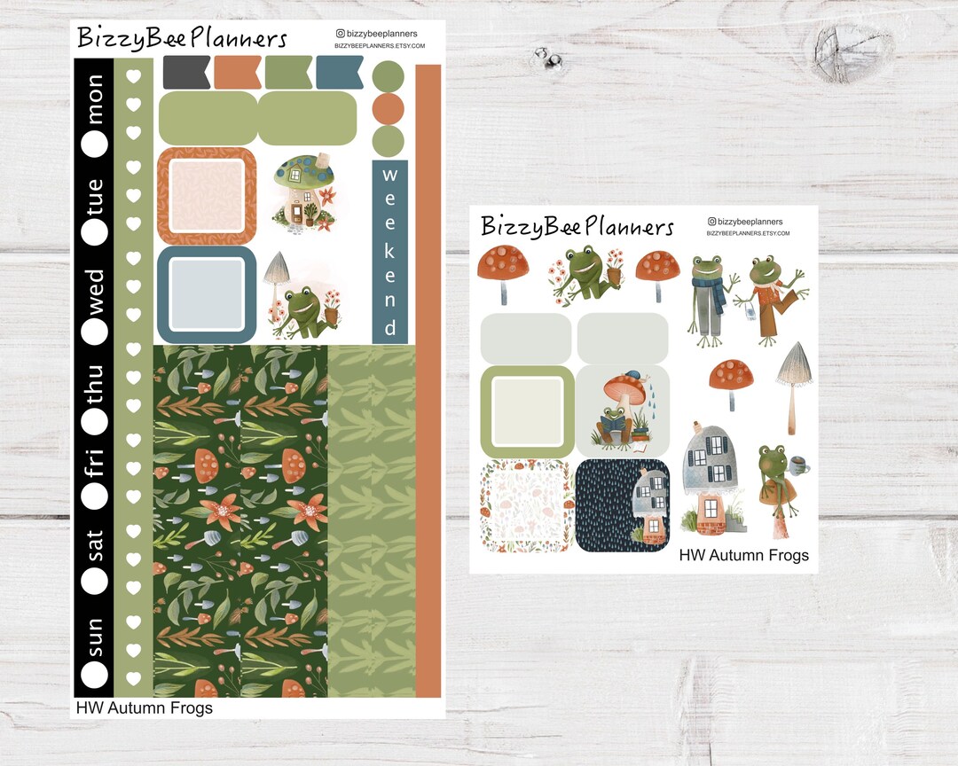 Autumn Frogs Hobonichi Weeks Sticker Kit Hobonichi Planner Stickers ...