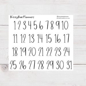 Date Stickers- Date Journalling  Stickers- Planner Stickers-  Script Stickers