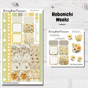 Délicieuses marguerites Hobonichi semaines Stickers - Hobonichi Weekly Kit - Hobonichi Planner Stickers - Stickers Floral Planner