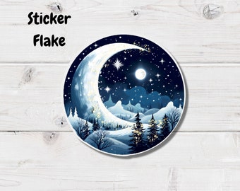 Winter Sky Sticker Flake- Transparent Sticker- Winter Sticker- Journaling Stickers- Sky Sticker