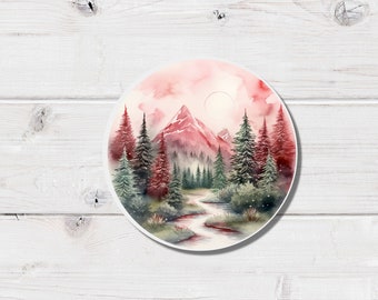 Pink Light Deco Sticker- Transparent Stickers- Mountain Sticker- Journal Sticker- Planner Sticker