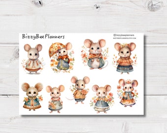 Mice Planner Stickers- Cute Mice  Stickers- Planner Stickers- Journal Stickers- Deco Stickers
