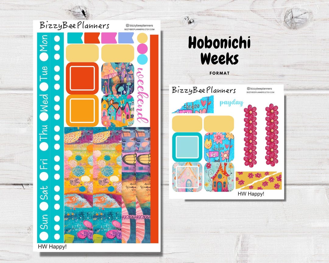 Hobonichi Weeks Happy Weekly Kit- Hobonichi Sticker Kit- Fun Planner ...