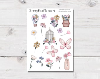 Wildflower Deco Stickers- Floral Journaling Stickers- Flower Planner Stickers