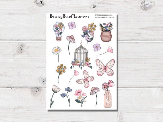Wildflower Deco Stickers- Floral Journaling Stickers- Flower Planner  Stickers