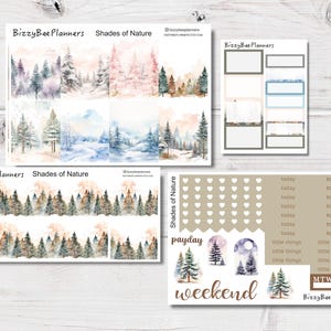 Shades of Nature standaard verticale stickerkit - planner sticker wekelijkse kit - wekelijkse stickerkit - boomstickers