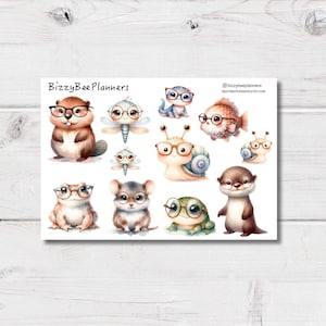 Planificateur d'animaux rigolos - Stickers mignons - Agenda décoratif - Stickers pour journal - Stickers déco