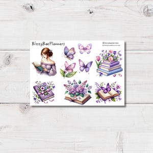 Stickers paarse verhalen - boekstickers - plannerstickers - dagboekstickers - transparante stickers