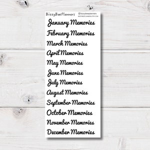 Stickers du mois - Stickers souvenirs du mois - Étiquettes du mois - Stickers agenda