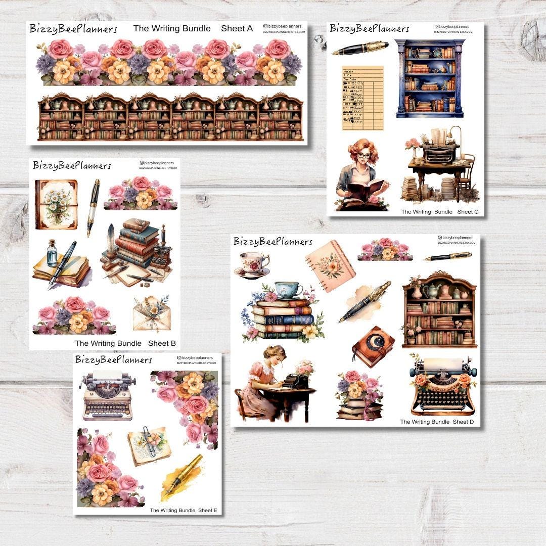 The Writing Bundle- Bookish Stickers- Planner Stickers- Deco Stickers ...