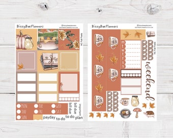 Fall Feels Hobonichi Cousin Weekly Kit- Autumn Planner Sticker Kit- Hobo Cousin Stickers- Autumn Planner Stickers