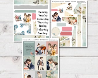 Pride and Prejudice Planner/Journalling Kit- Journal Sticker Kit- Regency Planner Stickers- Journal Stickers