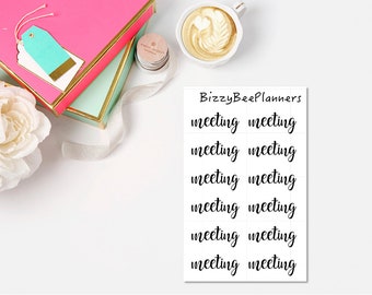 Meeting Script Planner-Happy Planner Stickers-Script Stickers- Meeting Planner Stickers