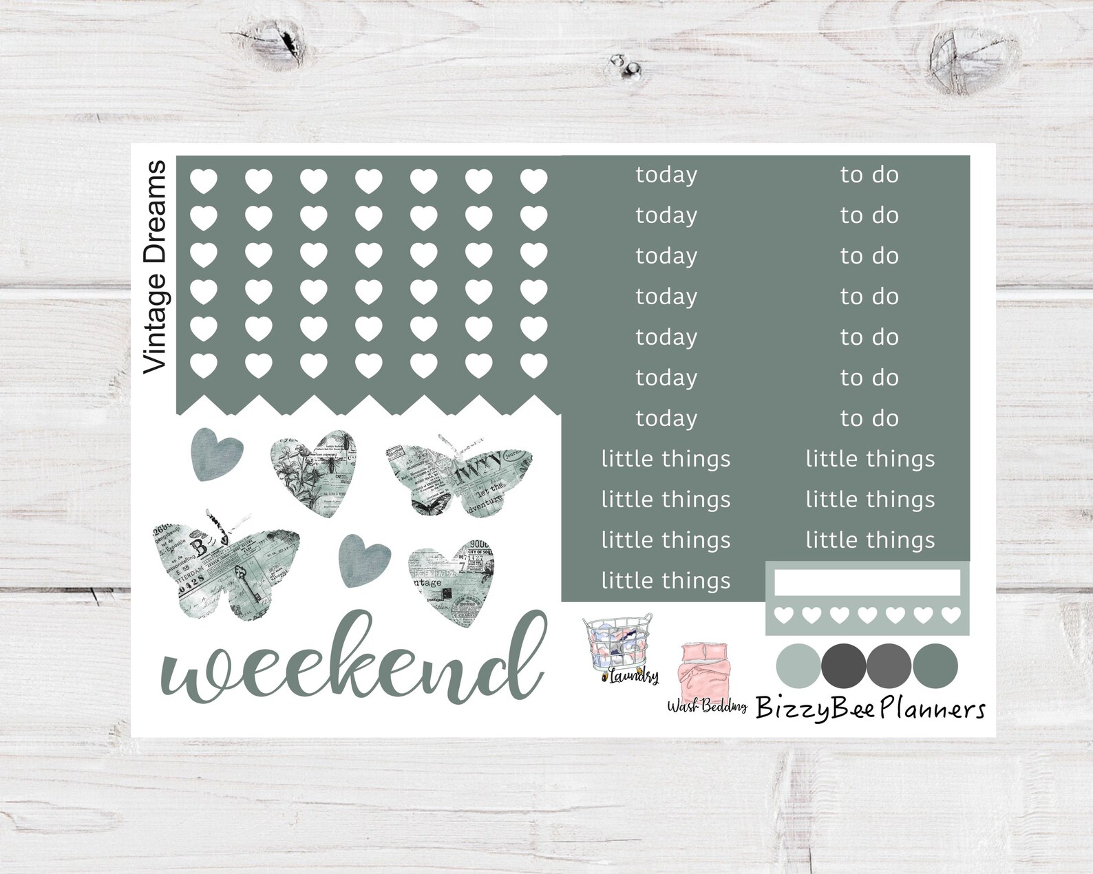 Vintage Dreams Standard Vertical Weekly Kit- Weekly Mini Kit- Planner ...