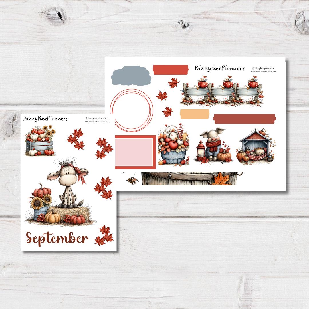 September Monthly Kit- Month Stickers- Planner Stickers- Monthly ...