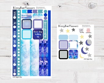 Night Sky Hobonichi Weeks Kit- Hobo Weeks Sticker Kit- Hobonichi Weeks Planner Stickers