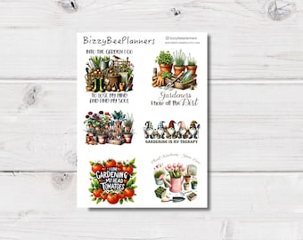 Gardening Sentiments- Gardening Stickers- Planner Stickers- Journal Stickers