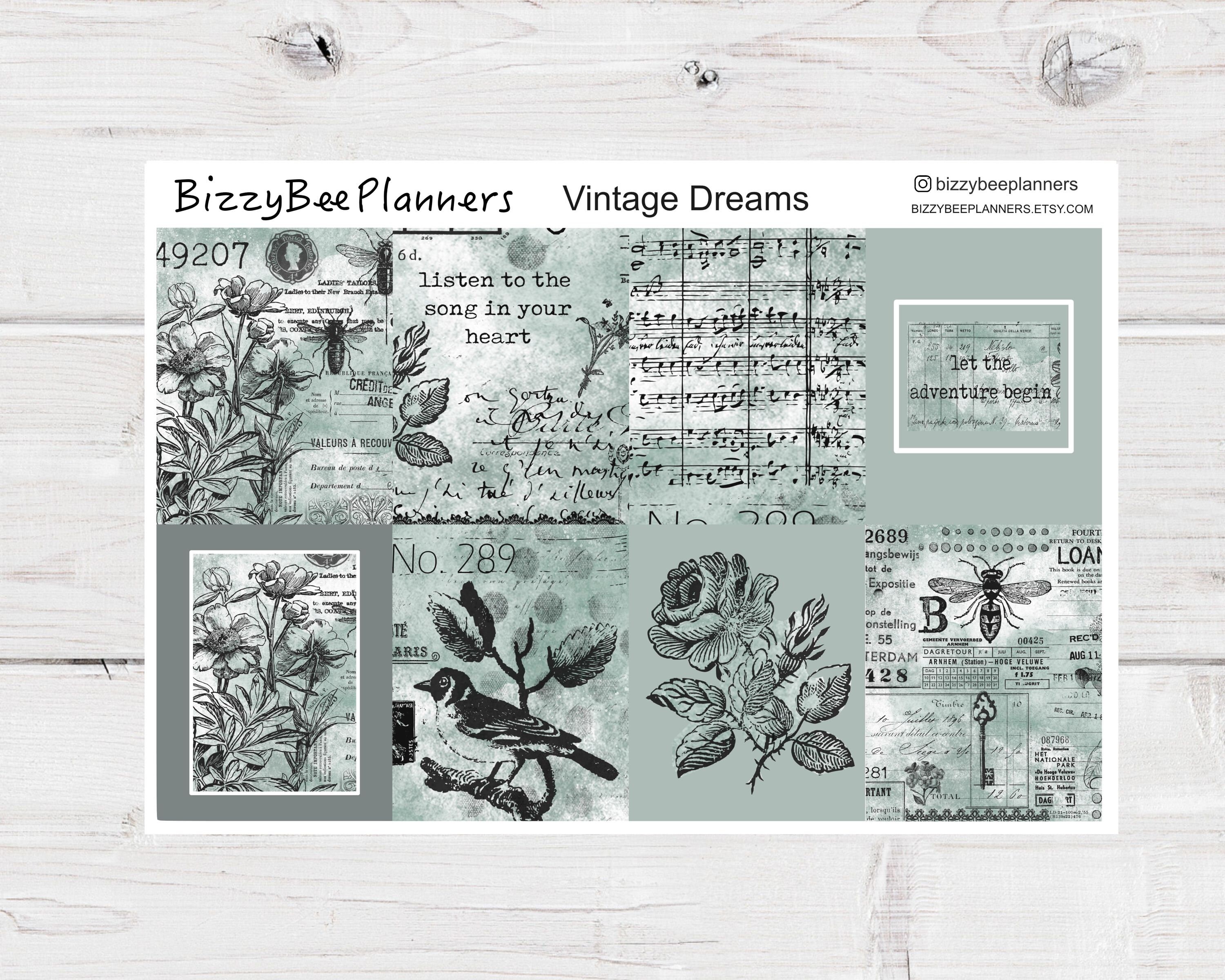 Vintage Dreams Standard Vertical Weekly Kit- Weekly Mini Kit- Planner ...