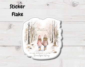 Winter Sticker Flake- Friendship Sticker Flake- Transparent Stickers