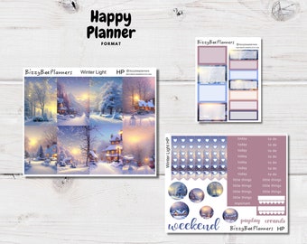 Winter Light Classic Happy Planner Kit- Winter Planner Sticker Kit-  Vertical Planner Stickers- Happy Planner Kits