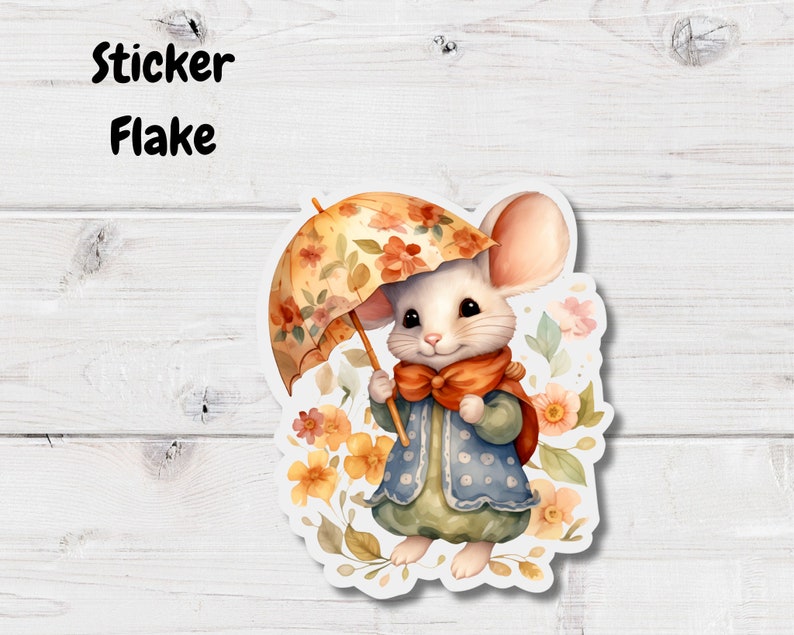 Mouse Sticker Flakes Cute Mice Stickers Sticker Flakes Journaling Stickers Deco Stickers Summer Stickers Umbrella Mouse