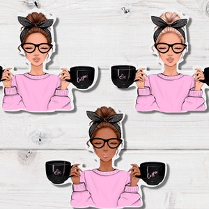 Fashion  Doll Stickers- Coffee Girl Stickers- Planner Stickers