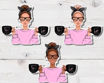 Fashion  Doll Stickers- Coffee Girl Stickers- Planner Stickers