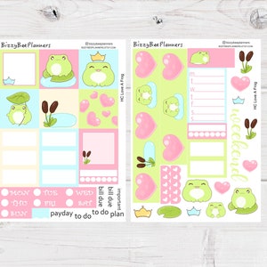 Love A Frog Hobonichi Cousin Kit- Spring Sticker Kit- Frog Planner Stickers- Hobo Cousin Stickers- Weekly Sticker Kit