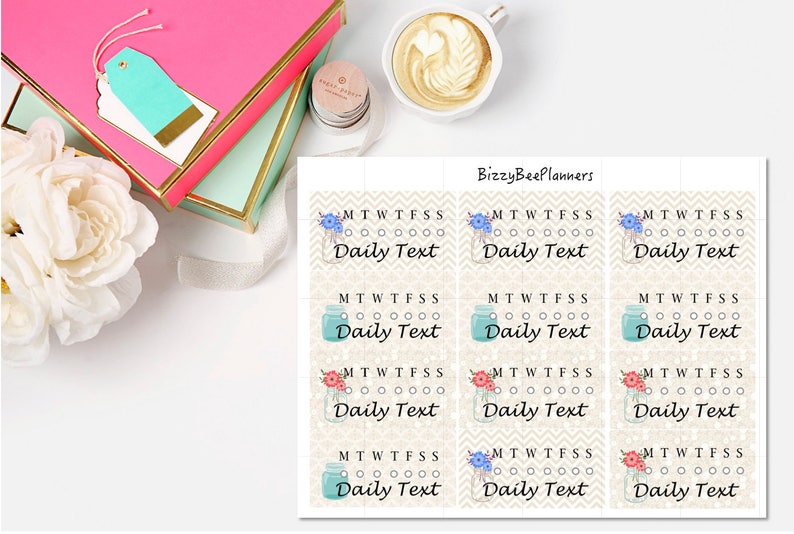 JW 12 Daily Text Tracker Planner Stickers image 1