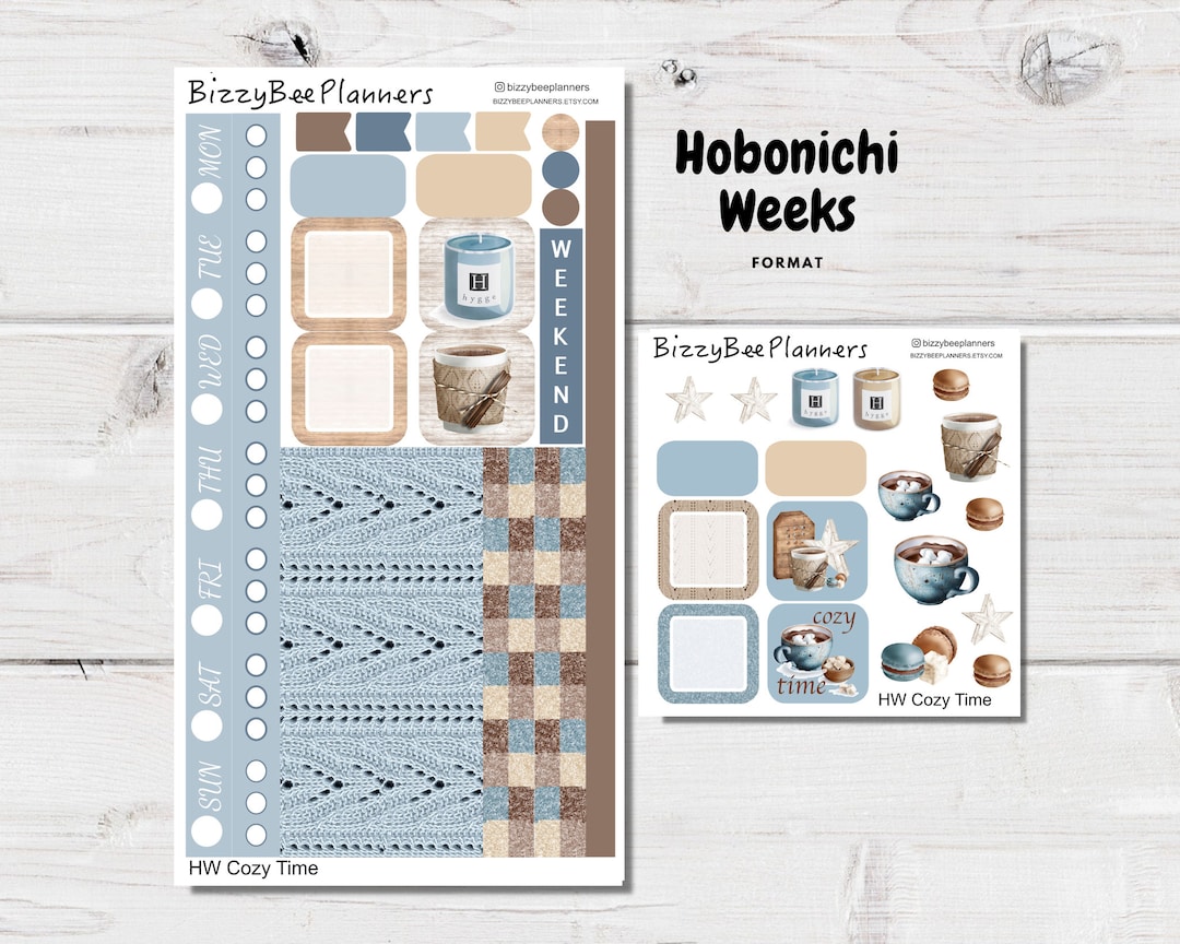 Cozy Time Hobonichi Weeks Sticker Kit- Hobo Weeks Planner Stickers ...