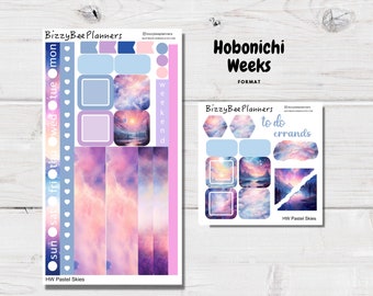 Hobonichi Weeks Pastel Skies Stickers- Hobo Weeks Stickers- Sky Planner Stickers- Weeks Planner Stickers