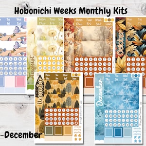 Maandelijkse Hobonichi Weeks-kit Hobonichi-stickers- Maandelijkse planner-stickerkits- Maandelijkse Kit