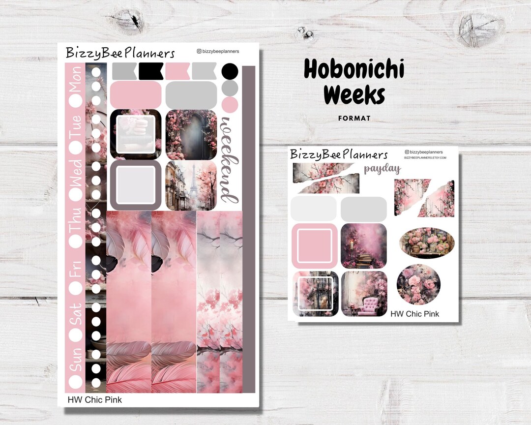 Chic Pink Hobonichi Weeks Sticker Kit- Hobo Weeks Planner Stickers ...