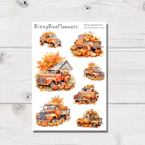 Autumn Truck Stickers- Planner Stickers- Pumpkin Truck Stickers- Fall Stickers