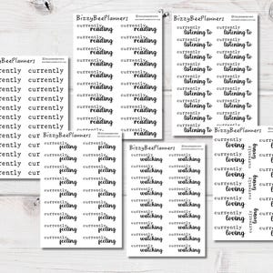 Stickers en cours - Lecture en cours des autocollants - J'aime les autocollants en ce moment - J'écoute actuellement des autocollants - Je regarde des autocollants en ce moment