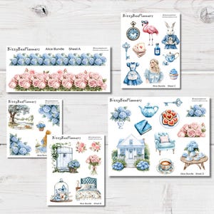 Lot de stickers Alice - Stickers été - Stickers agenda - Stickers déco - Stickers Alice