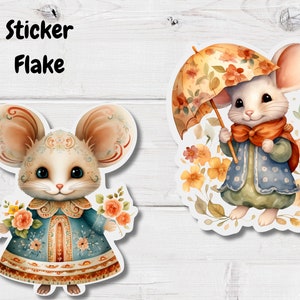 Mouse Sticker Flakes Cute Mice Stickers Sticker Flakes Journaling Stickers Deco Stickers Summer Stickers image 1