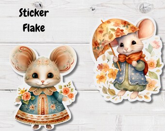 Mouse Sticker Flakes- Cute Mice Stickers- Sticker Flakes- Journaling Stickers- Deco Stickers- Summer Stickers