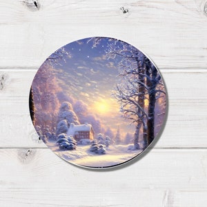 Pegatinas de luz de invierno en forma de copo de nieve, pegatinas transparentes, pegatinas de escena invernal, pegatinas de planificador
