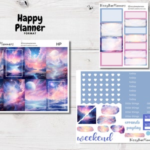 Pastel Skies Happy planner sticker kit-Sky planner stickers-gelukkige planner sticker kit-planner sticker wekelijkse kit