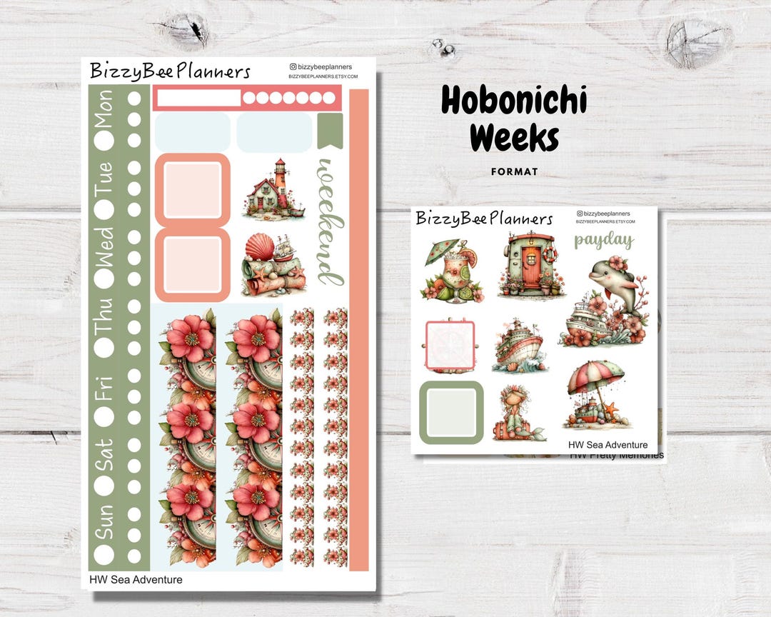 Sea Adventure Hobonichi Weeks Weekly Kit- Cruise Planner Sticker Kit ...