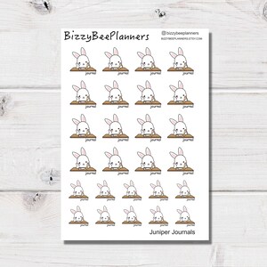 Carnets Juniper - Stickers rappel de journalisation - Stickers journal - Stickers lapin