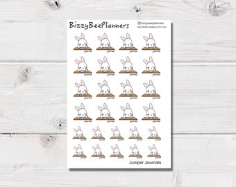 Juniper Journals- Journaling Reminder Stickers- Journal Stickers- Bunny Stickers