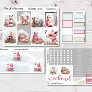Fantastic Foxes standaard verticale weekkit - Fox planner stickerkit - wekelijkse stickerkit - verticale stickerkit