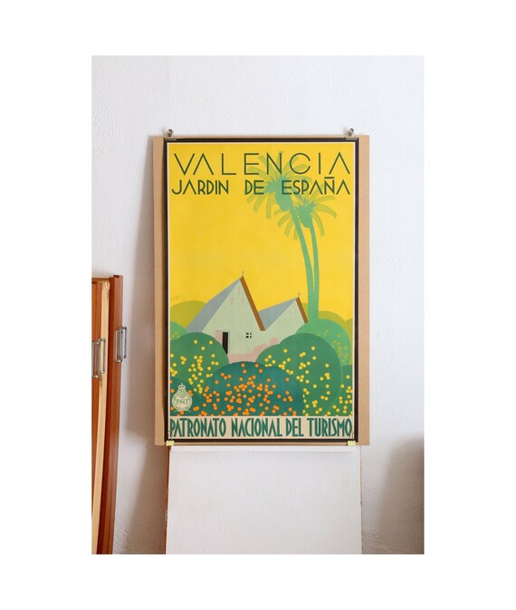 Buy Poster Valencia Jardin De España 1930s Art Deco Online India -