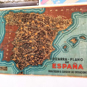 1936 Spain pictorial map - Civil war