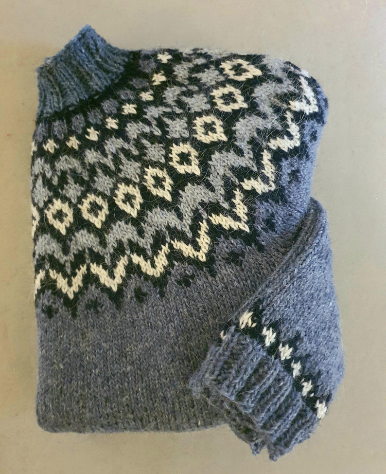 Wool Sweater Icelandic Pattern - Etsy
