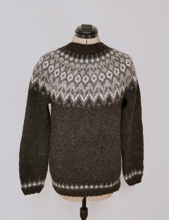 Wool Sweater Icelandic Pattern | Etsy