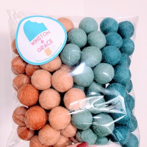 MULTI COLOUR FELT Felt Balls for Diy Projects 2.5cm Feltballs PomPoms image 2