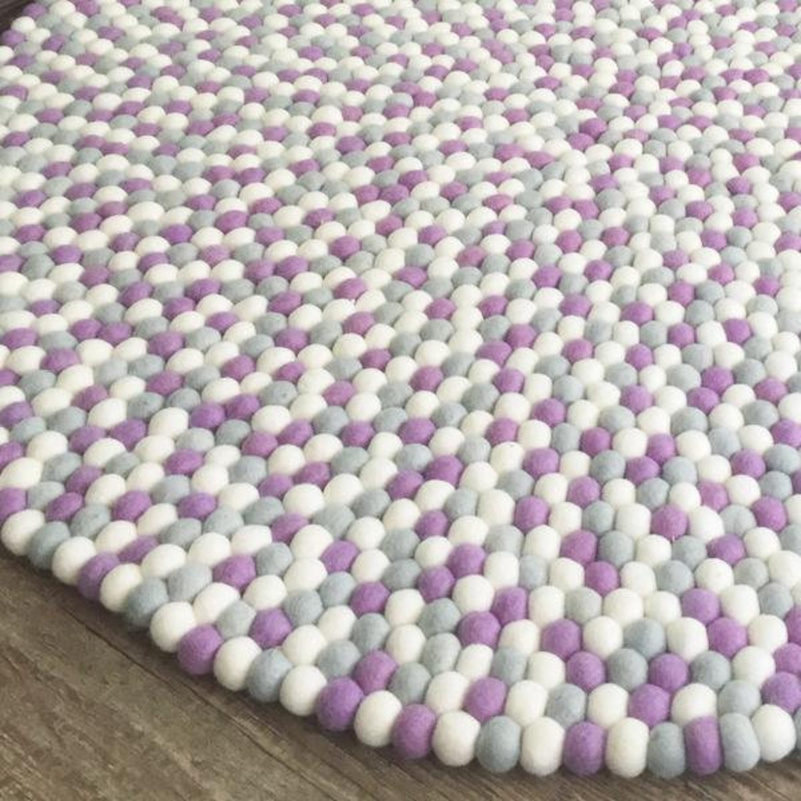 Nursery Rug Lady Lilac Free Shipping Felt Ball Rug Etsy
